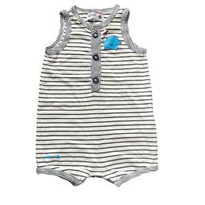 Monsieur Madame x Petit Bateau Striped Baby Romper Playsuit Nautical
